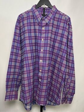 Burberry Purple Plaid Button-Down Shirt